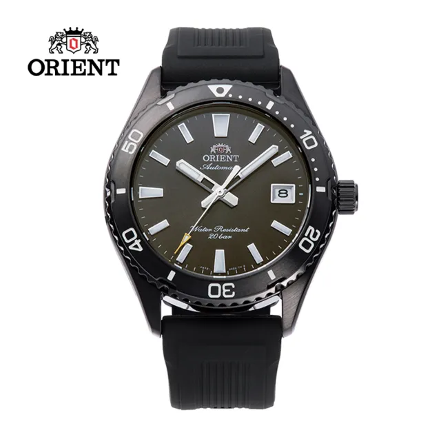 【ORIENT 東方錶】ORIENT 東方錶 WATER RESISTANT系列 200m潛水風格腕錶 膠帶款 黑色 -39.9mm(RA-AC0Q10N)