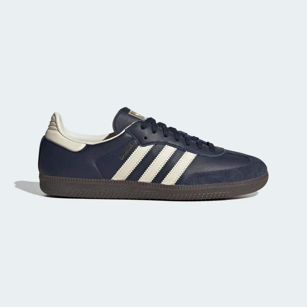 【adidas 愛迪達】休閒鞋 男鞋 運動鞋 三葉草 SAMBA OG 深藍奶油白 ID2056