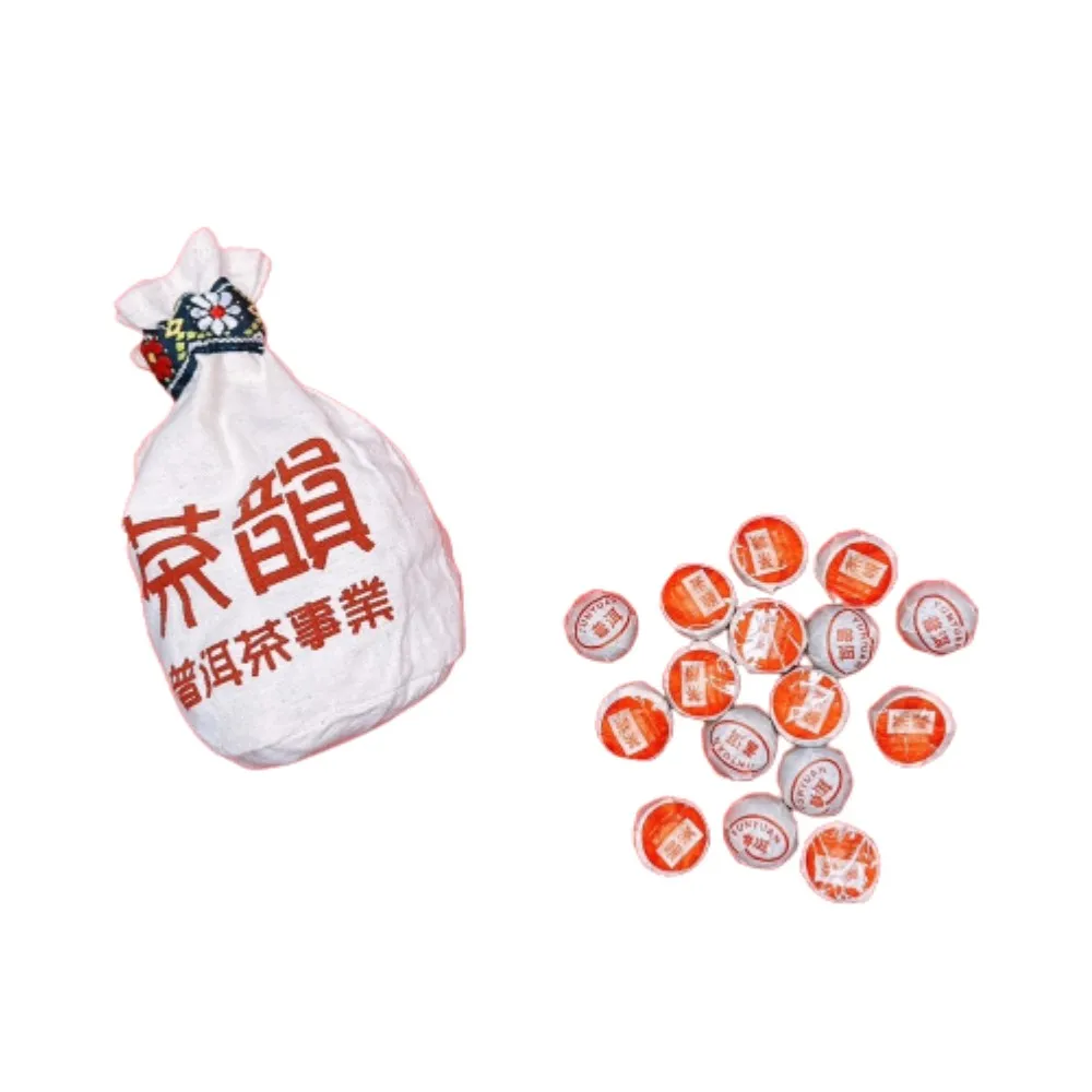 【茶韻】普洱茶無農藥殘留嚴選迷你沱進階款2006年韻遠小熟沱5克/250克透氣麻袋裝 禮盒(熟茶/)