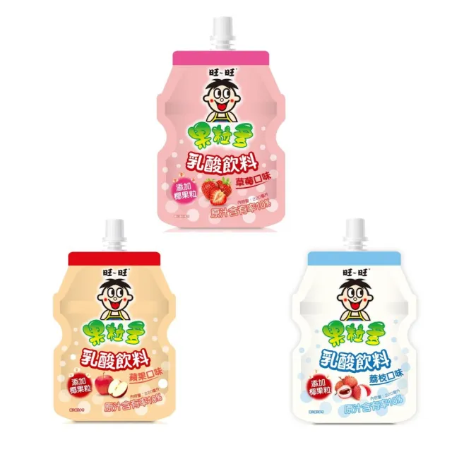 【旺旺】旺旺 果粒多乳酸飲系列 220ml x24包 (草莓口味/蘋果口味/荔枝口味)