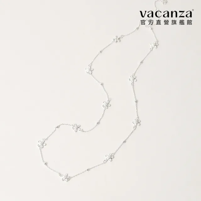 【vacanza】925純銀飾品｜小花圓珠 純銀項鍊 (抗過敏 情人節禮物 生日禮物)
