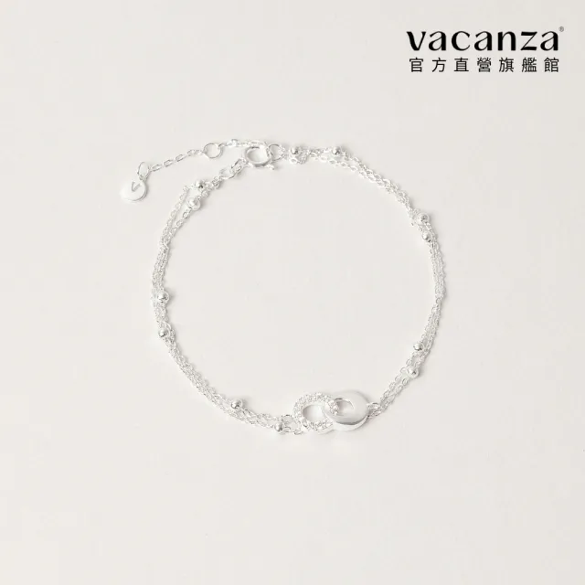【vacanza】925純銀飾品｜雙圈滿鑽雙層 純銀手鍊 (抗過敏 七夕禮物 生日禮物)