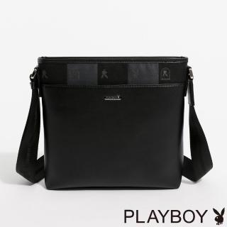 【PLAYBOY】下沉式斜背包 Manner系列 - 黑色