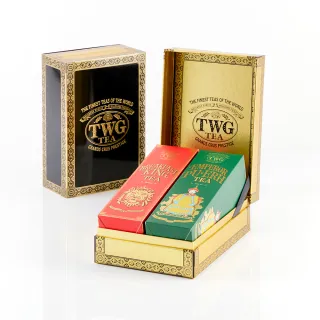 【TWG Tea】時尚茶罐雙入禮盒組 國王早餐茶130g+帝王普洱100g(紅茶+普洱茶)