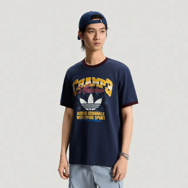 【adidas 愛迪達】運動 休閒 T恤 男上衣 RINGER TEE(LE7356)