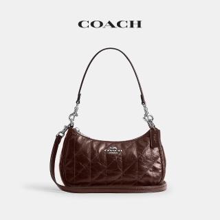 【COACH】蔻馳官方直營 TERI 絎縫細節單肩包 單肩手袋 斜背包-楓樹棕色(CDY83)