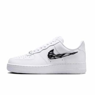 【NIKE 耐吉】NIKE AIR FORCE 1 LOW 金屬黑 溶解 液態黑 猛毒 女鞋 白 休閒鞋 IF1686-101