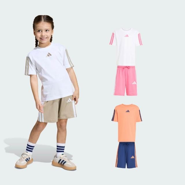 【adidas 愛迪達】ESSENTIALS 運動套裝 短袖/短褲 童裝 多款任選 (KC6147/KC6148/KC6149)