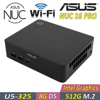 【華碩平台】NUC 16 PRO U5 325 八核{AIN5-022M}Wi-Fi 迷你電腦(8G D5/512G)(RNUC16GDKU560009)