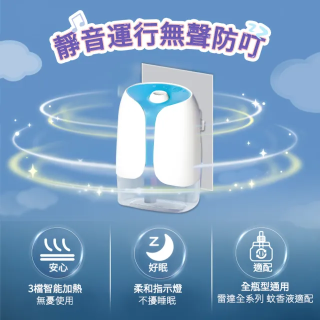 【雷達】薄型液體電蚊香器(無臭無味共1機+45ml*1瓶)