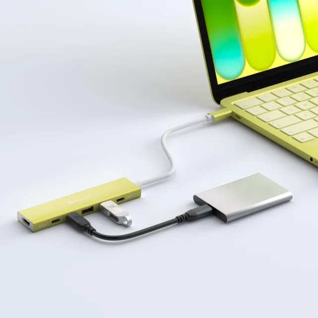 【ADAM 亞果元素】Hub DE06 USB-C 6合一多功能集線器(隨插即用)