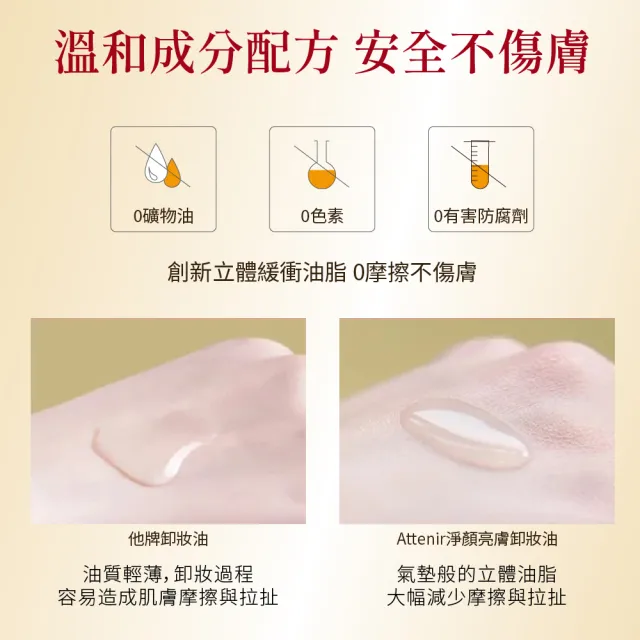 【Attenir】官方直營 淨顏亮膚卸妝油175ml  柑橘精油香/無香/玫瑰香(養卸合一 日本原裝進口)