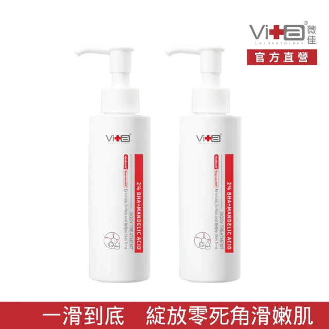 【Swissvita 薇佳】2%水楊酸蜜花酸晶身體乳2入組(改善背痘粗糙)
