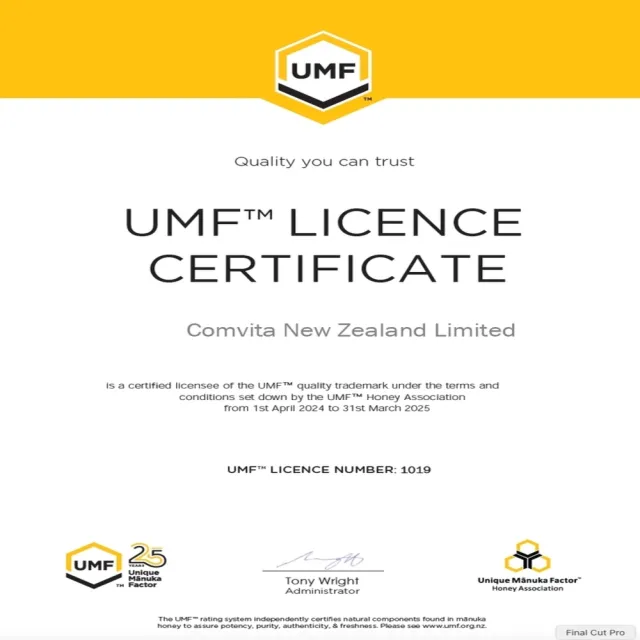 【Comvita 康維他】UMF20+麥蘆卡蜂蜜 250g(紐西蘭官方FernMark銀蕨品質認證)