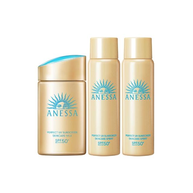 【ANESSA 安耐曬】618限定金鑽防曬雙明星囤貨組 (金鑽露+噴霧x2)(SPF50+/海洋友善/抗光老化/超耐曬)