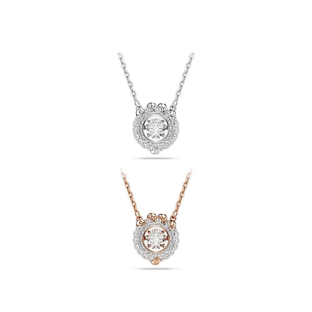 【SWAROVSKI 施華洛世奇】官方直營 Dragon & Phoenix 鏈墜 龍爪 白色 鍍白金色/鍍玫瑰金色(2色任選 )