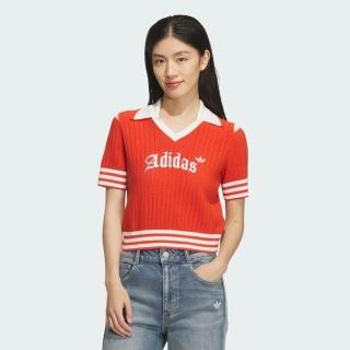 【adidas 愛迪達】Og W Jersey 女 T恤 短袖上衣 球衣 休閒短袖 紅 亞版 短版 柔軟(KT3048)