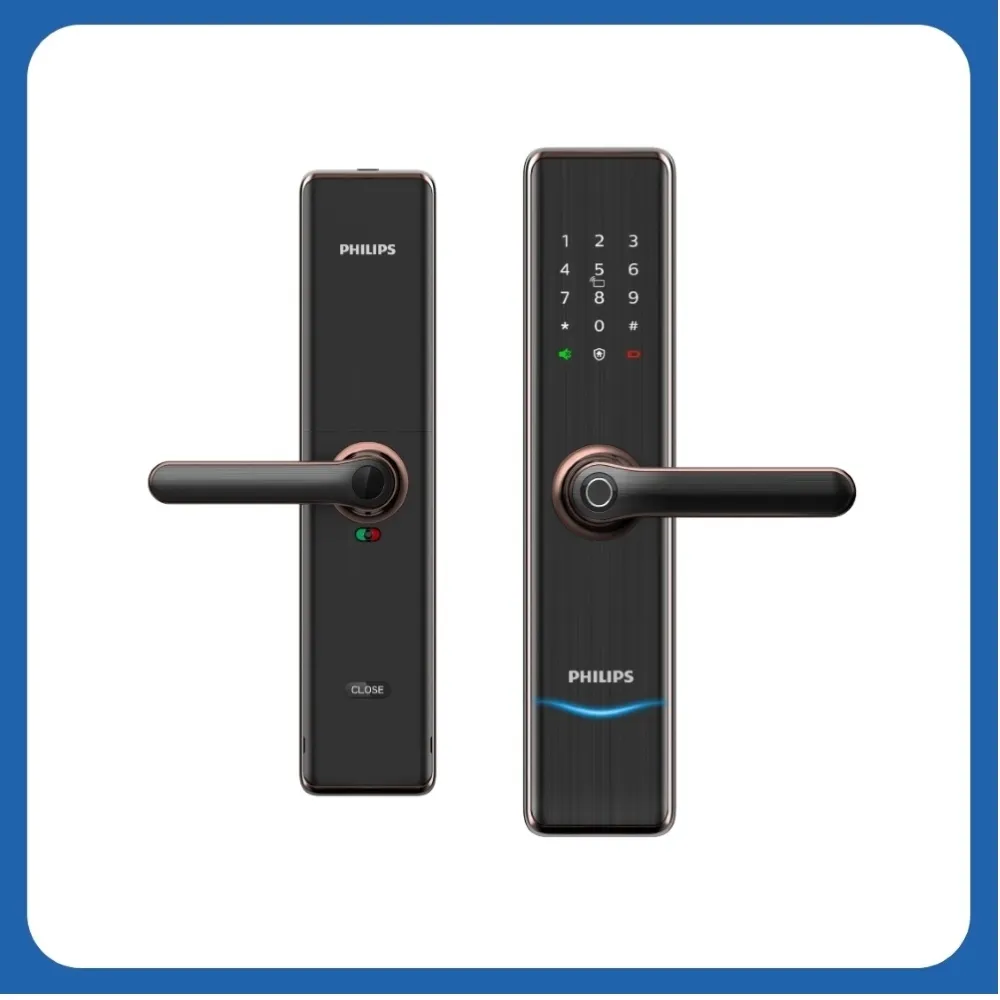 【Philips 飛利浦】7300 五合一把手式智能門鎖/電子鎖(指紋│卡片│密碼│鑰匙│WIFI 含安裝)
