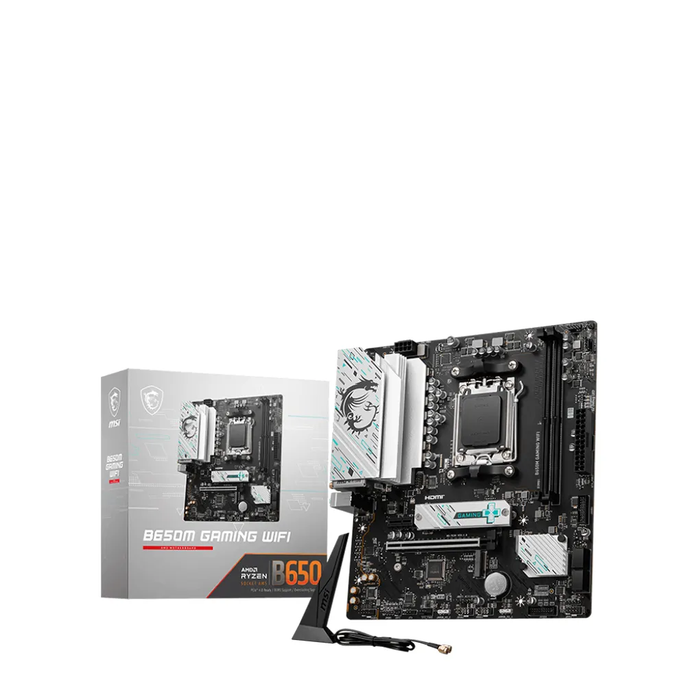 【MSI 微星】B650M GAMING WIFI DDR5 主機板+AMD R5 7500F MPK 裸裝含風扇 6核/12緒(M+C 組合包)