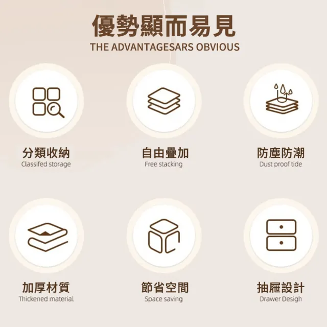 【XINGMU 興沐】內衣內褲收納盒 貼身衣物三合一整理盒 家用抽屜式分格神器