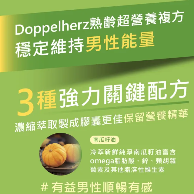 【Doppelherz 德之寶】南瓜籽油複方膠囊30粒x6盒(德國雙心)
