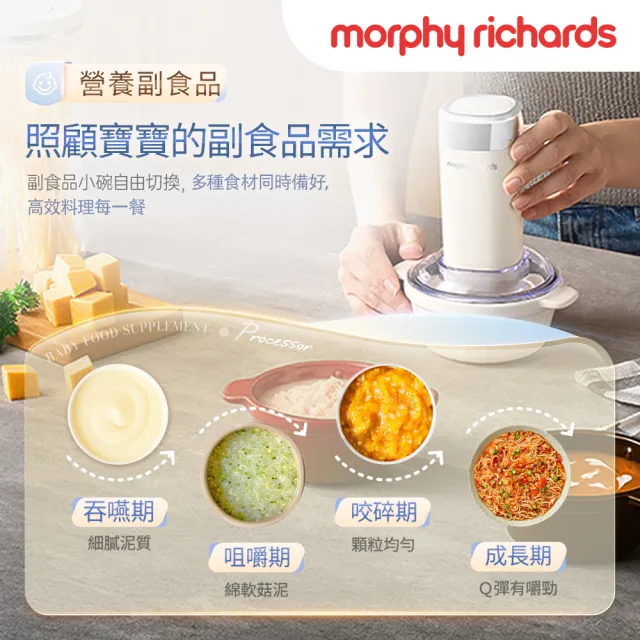 【morphy richards】英國摩飛 小鮮備｜Prep & Store 保鮮備料調理機 MFP1004W(密封鎖鮮寶寶副食品一機搞定)