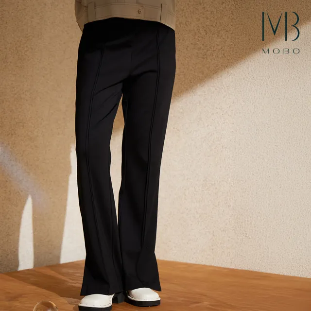 【MO-BO】極顯瘦修身喇叭長褲