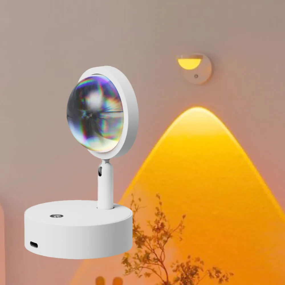 【落日夕陽】磁吸式充電日落燈(USB 展場燈 氛圍燈 氣氛燈 檯燈 走廊燈 花園燈 桌燈 直播燈 拍攝 燈具)