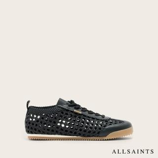 【ALLSAINTS】KENNY 編織牛皮皮革運動鞋-黑 W133FE