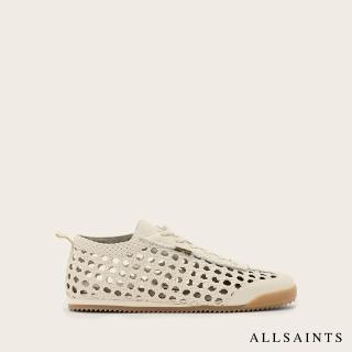 【ALLSAINTS】KENNY 編織牛皮皮革運動鞋-白 W133FE