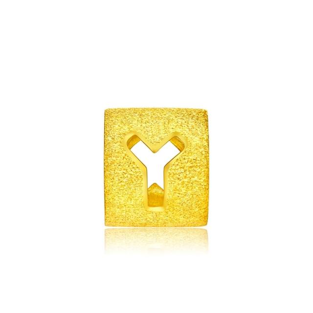 【周大福】字母轉運珠 Y字母 黃金吊墜_計價黃金(網路限定款/不含鍊)