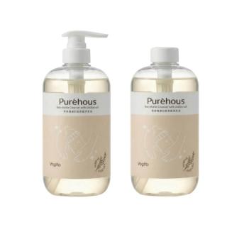 【Vogito 好日照】Purehous 燕麥親膚奶瓶食器清潔液800ml+800ml 兩入組(正貨+補充)