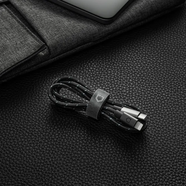 【RHINOSHIELD 犀牛盾】Lightning to Type-C/ USB-C 蘋果黑色編織傳輸充電線 (1公尺)