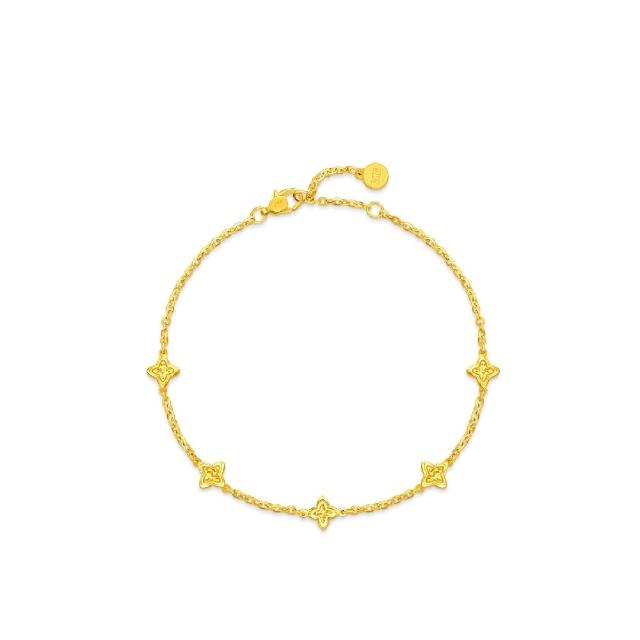 【周大福】ING系列 四芒星黃金手鍊_計價黃金(鍊長15cm)