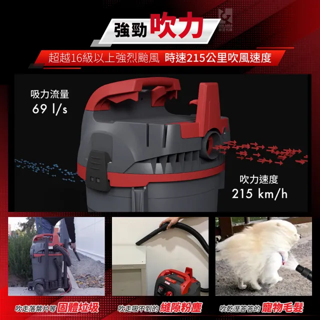 【Starmix 吸特樂】1400W 32L 強力型渦輪旋風式乾溼吹三用吸塵器(NSG-1432)