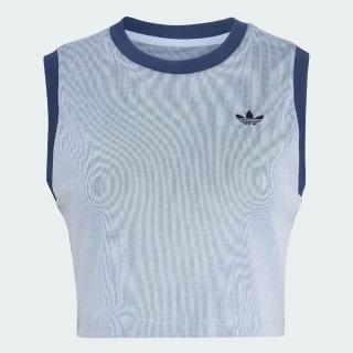 【adidas 愛迪達】Tank 女 背心 運動背心 藍 亞版 短版(KS6789)