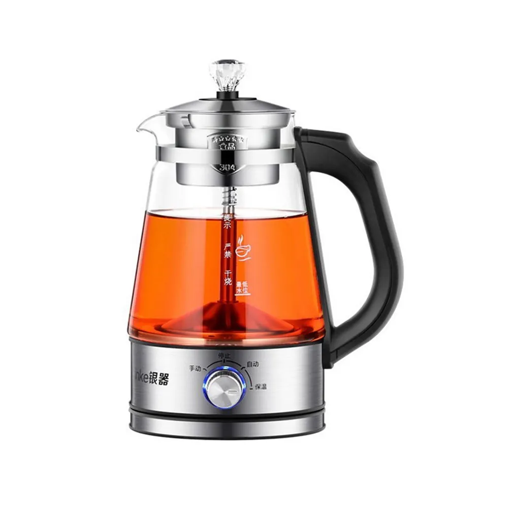 【檸檬家居】蒸汽噴淋式煮茶器 玻璃蒸汽煮茶壺  1000ML(泡茶壺 花茶壺 燒水壺)
