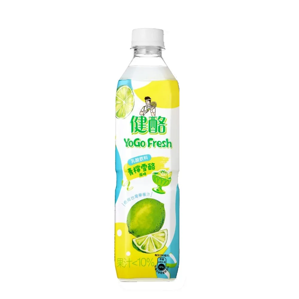 【金車/伯朗】健酪乳酸飲料-青檸雪酪580ml-24瓶/箱(TQF微笑標章)