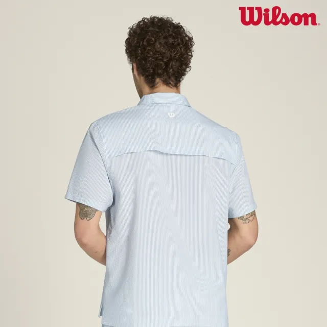 【WILSON】Woven Popover Tech Seersucker Sky 男款 服飾 POLO衫 天空藍 WN00033G011001