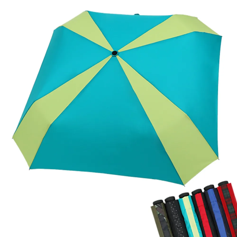 【雨之情】顛覆傳統撞色方形折傘(雨傘 折疊傘 手開傘 台灣傘布)