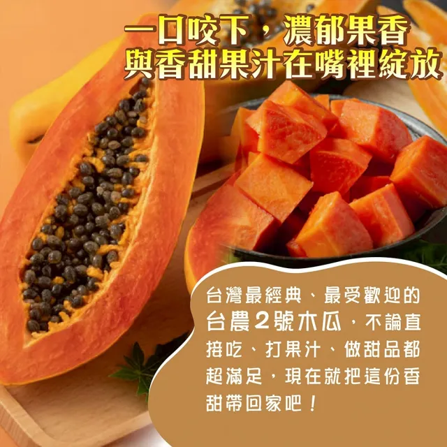 【初品果】台農2號木瓜 6斤±10%(5-9顆)x1箱
