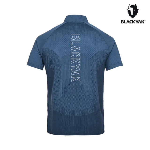 【BLACKYAK】男 JACQUARD吸排短袖半開襟[二色]戶外 登山 彈性 透氣 吸濕快乾 圖騰印花｜FB1MC803