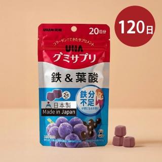 【UHA 味覺糖】鐵及葉酸 軟糖120日(共6包)｜日本原裝進口、網路熱搜機能軟糖、女性保健