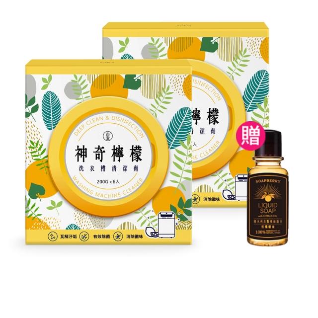 【古寶無患子】2盒組 神奇檸檬洗衣槽清潔劑(洗衣槽去垢/淨黴味/除異味/過碳酸鈉)