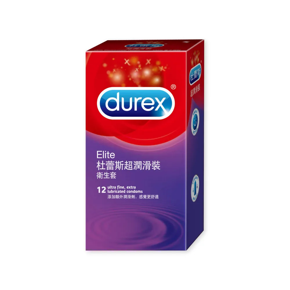 【Durex 杜蕾斯】超潤滑裝保險套12入/盒(避孕套/衛生套/經典薄潤系列)