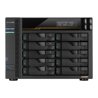 【ASUSTOR 華芸】AS6810T 10Bays NAS 網路儲存伺服器 (AMD Ryzen V3C14 2.3GHz 四核心/16GB DIMM DDR5)