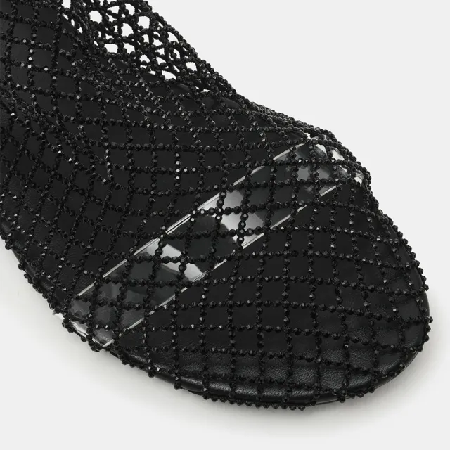 【steve madden】鑽面網格套穿平底鞋 MINO-R(黑色)