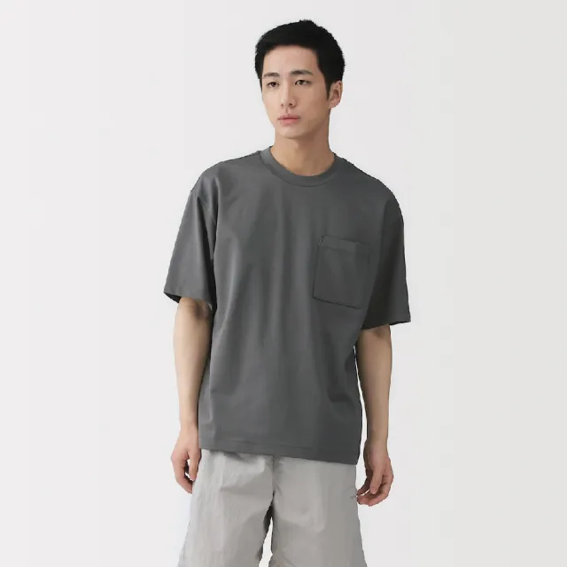 【MUJI 無印良品】男涼感寬版短袖T恤(白色/淺灰/灰白/黑色/淺藍/煙燻綠/深摩卡棕)