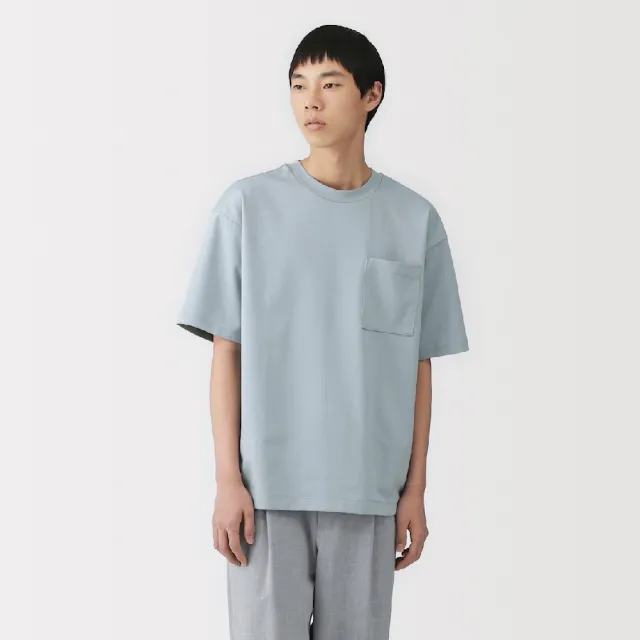 【MUJI 無印良品】男涼感寬版短袖T恤(白色/淺灰/灰白/黑色/淺藍/煙燻綠/深摩卡棕)