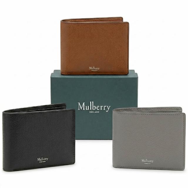 【MULBERRY】牛皮荔枝紋雙折短夾(多款可選)
